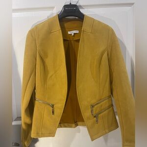 San Francisco yellow velvet Blazer with Zipper Accents small